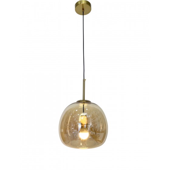 Lampe à suspendu fumé doré