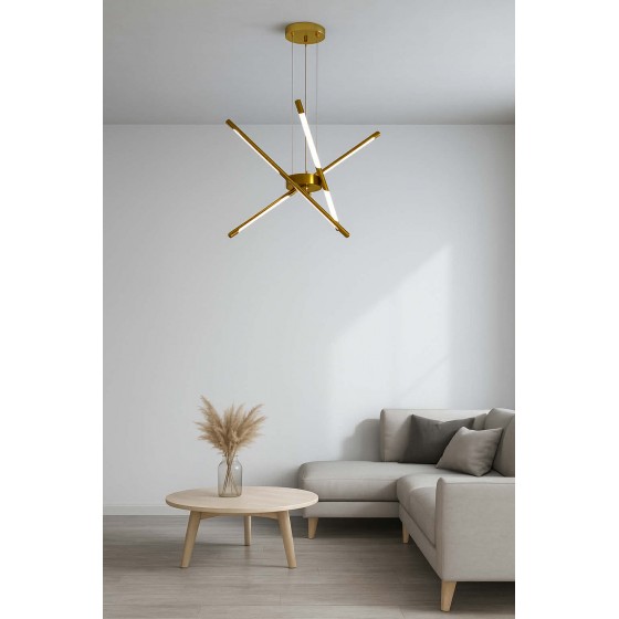 Lustre batton doré brossé