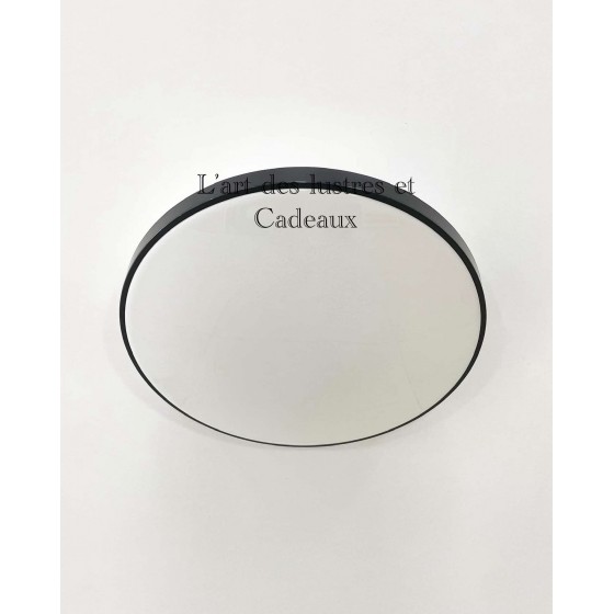 Plafonnier LED rond noir 18W